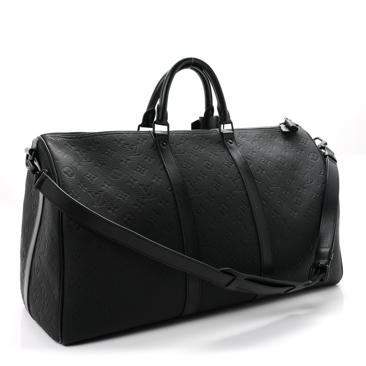 Louis Vuitton Taurillon Monogram Keepall Bandouliere 50 Black 2 of 8