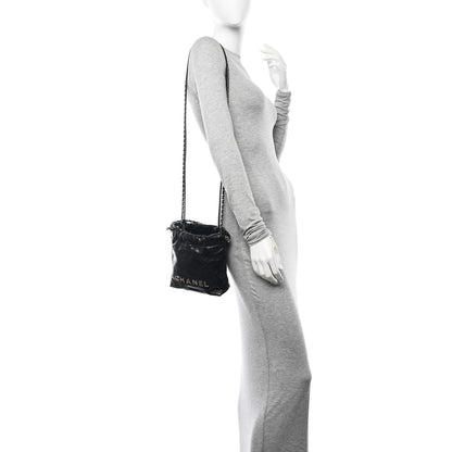 Chanel Shiny Calfskin Quilted Mini Chanel 22 Black 2 of 10