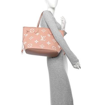 Louis Vuitton Empreinte Monogram Giant Neverfull MM Trianon Pink Cream 2 of 17