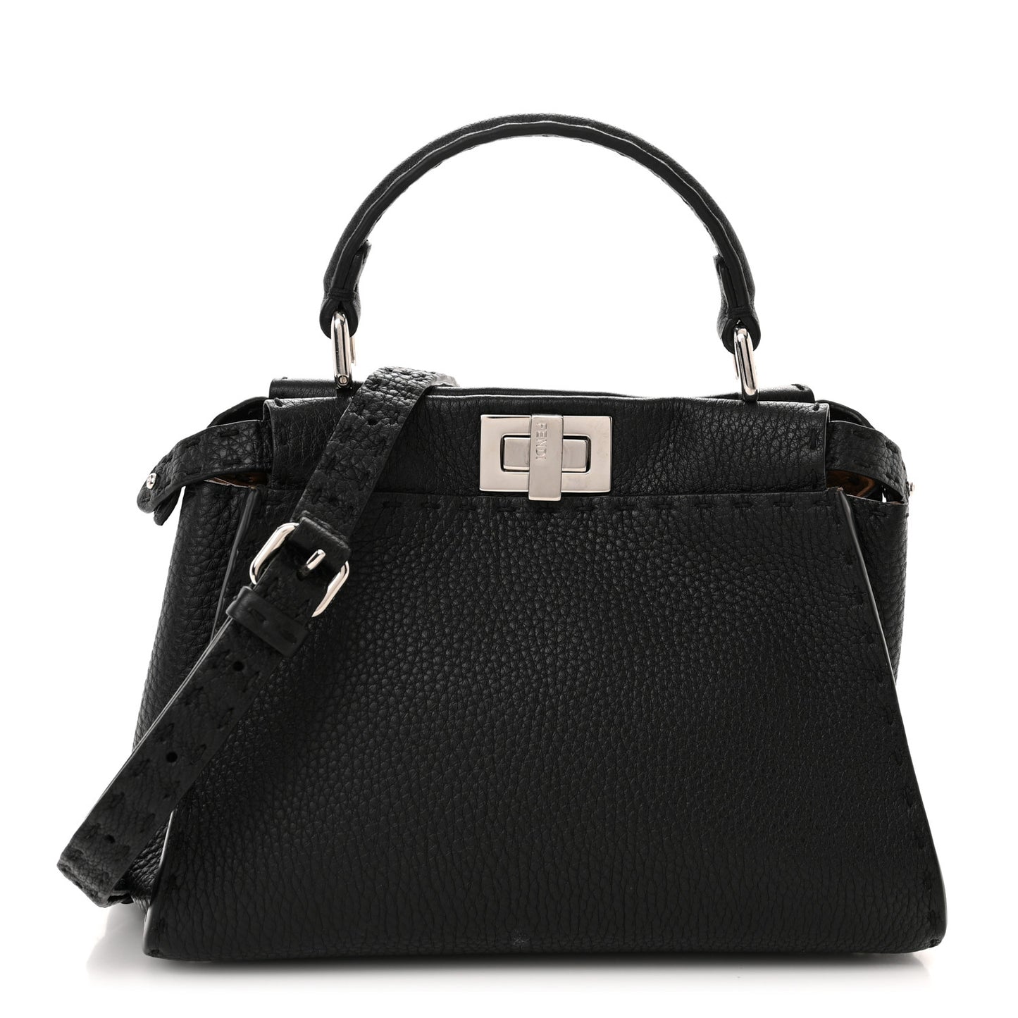 Cuoio Romano Selleria Bi-Color Mini Peekaboo Iconic Satchel Black Mou