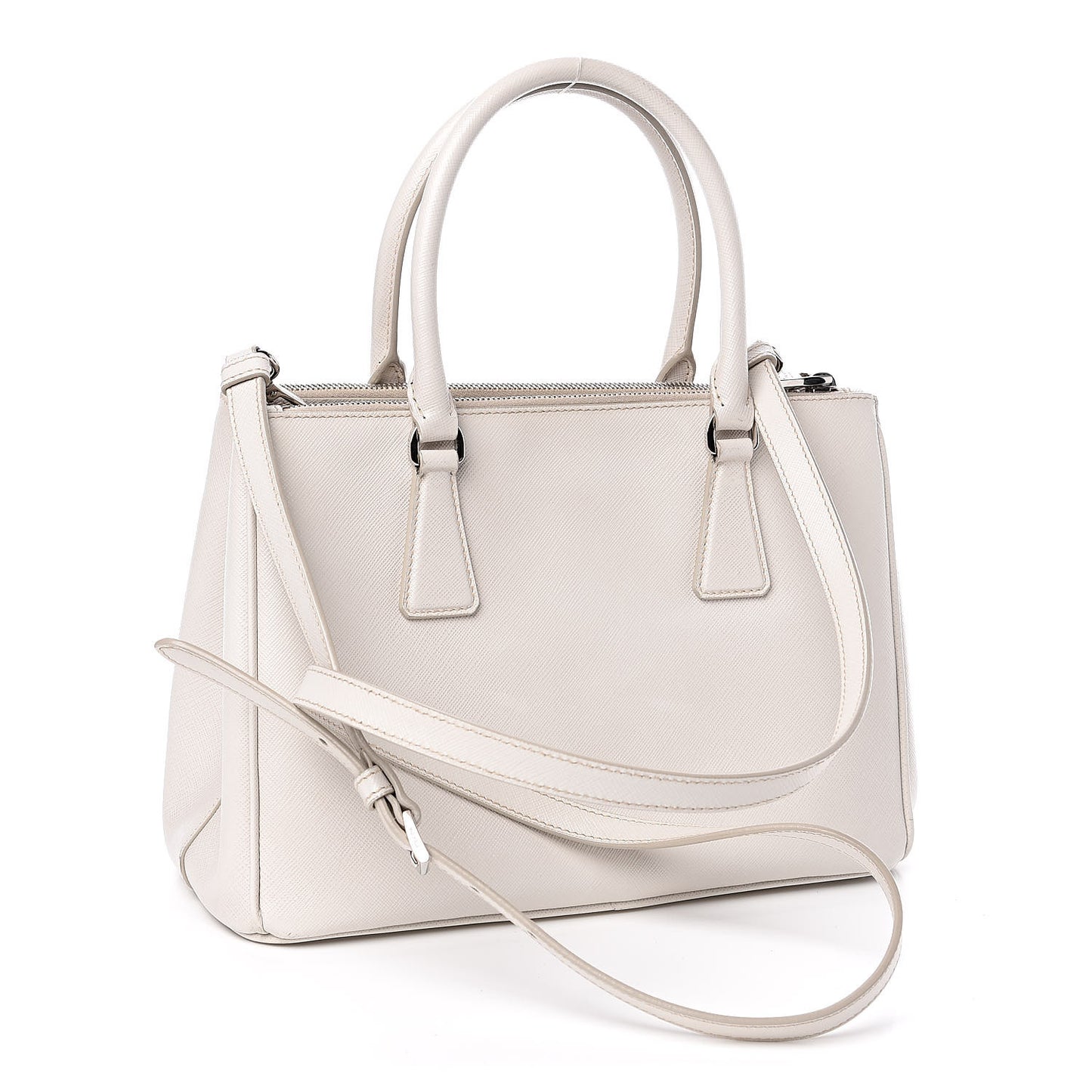 Saffiano Small Galleria Double Zip Tote Talco