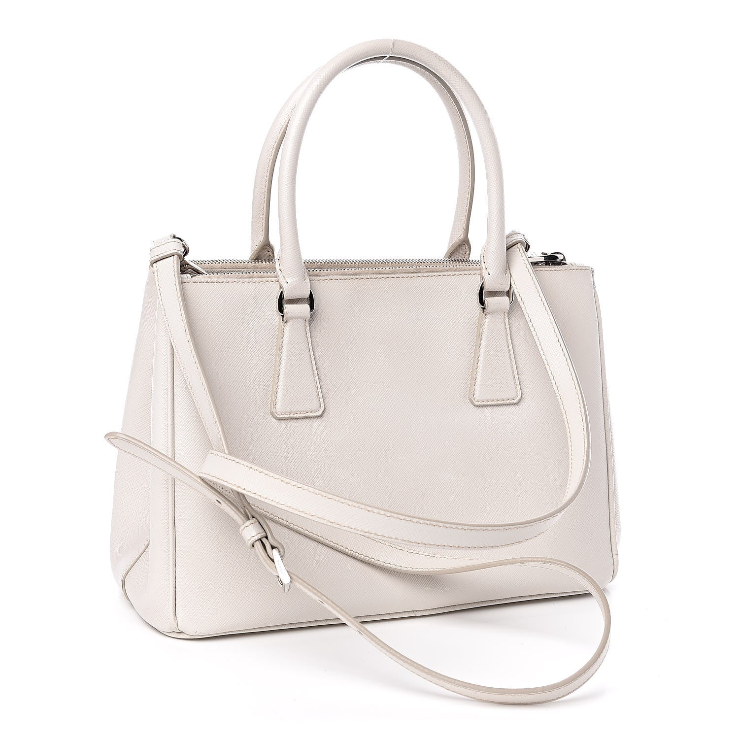 Prada Saffiano Small Galleria Double Zip Tote Talco 3 of 15