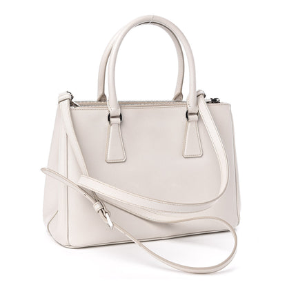 Prada Saffiano Small Galleria Double Zip Tote Talco 3 of 15