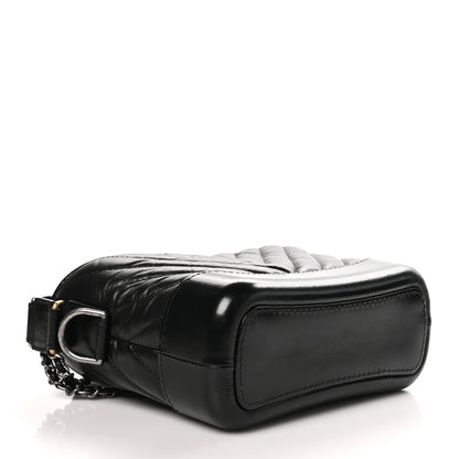 Chanel Aged Calfskin Chevron Quilted Small Gabrielle Hobo Black 4 of 11