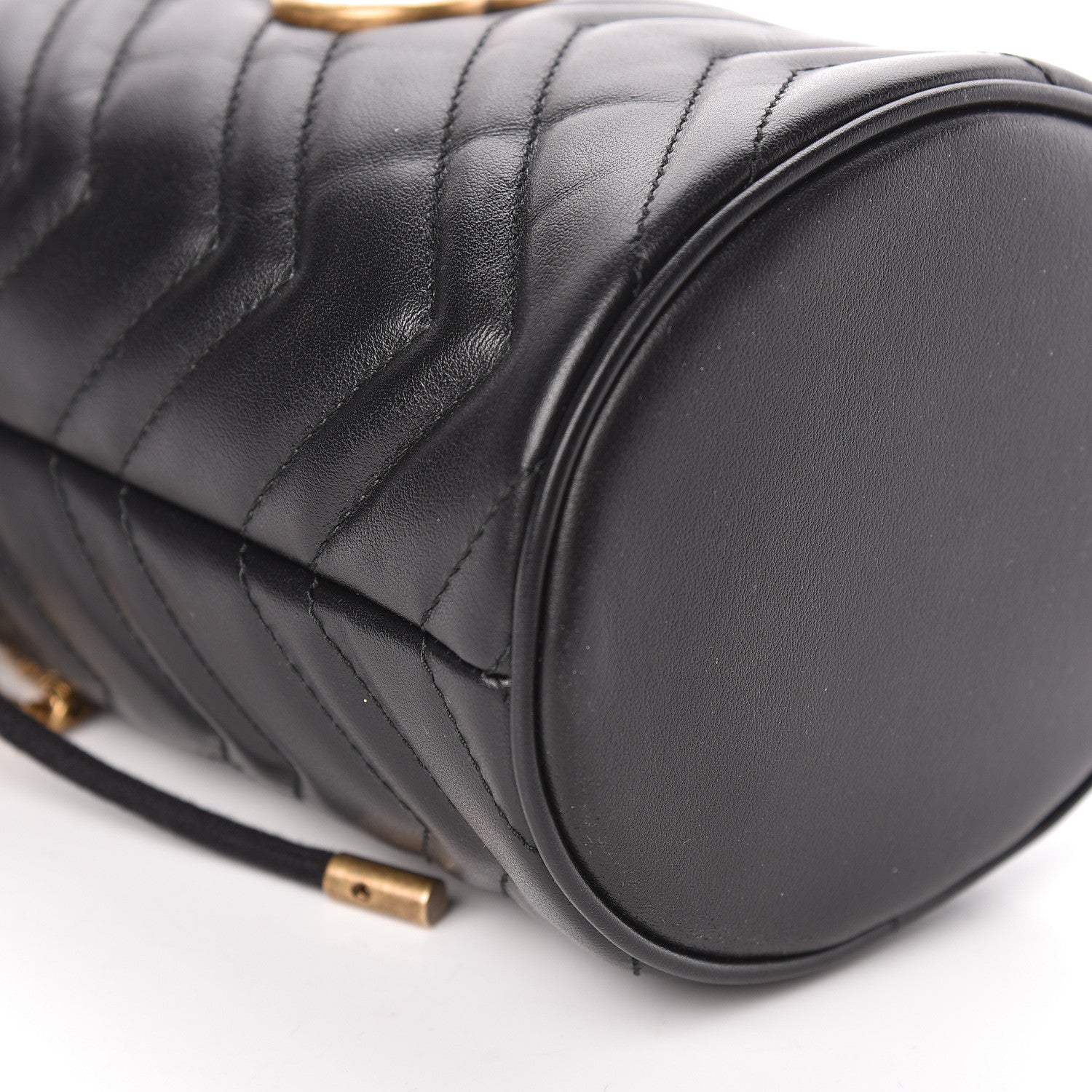 Gucci Calfskin Matelasse Mini GG Marmont 2.0 Bucket Bag Black 8 of 9