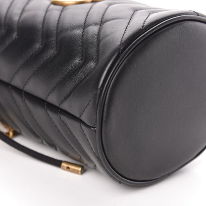 Gucci Calfskin Matelasse Mini GG Marmont 2.0 Bucket Bag Black 8 of 9