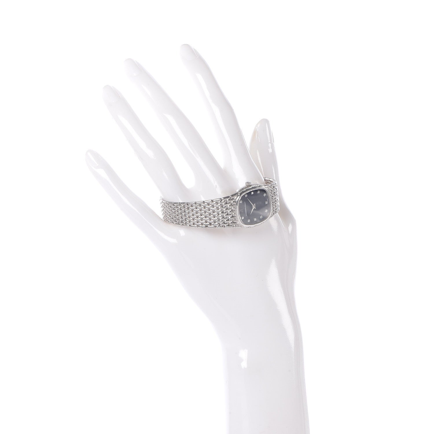 Audemars Piguet 18K White Gold Diamond 22mm Cobra Quartz Watch Black 2 of 8