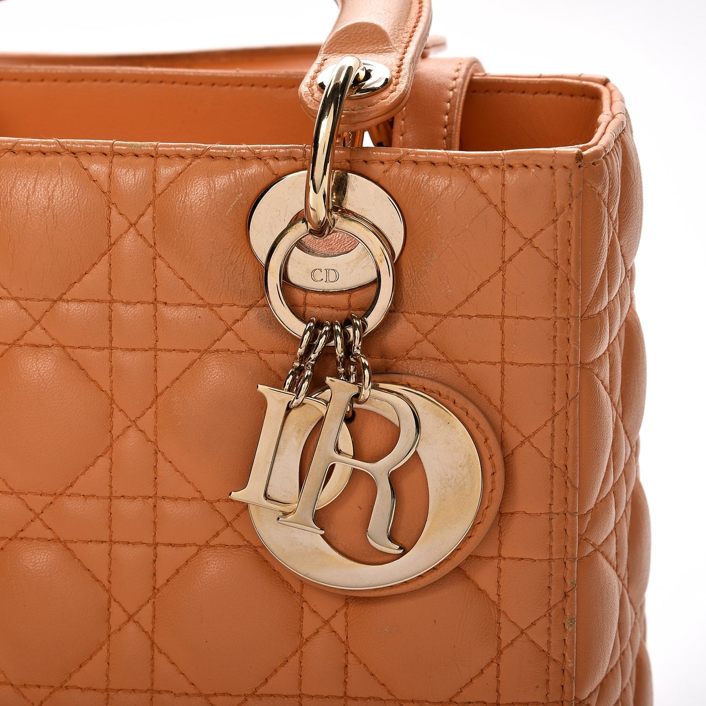 Lambskin Cannage Medium Lady Dior Orange