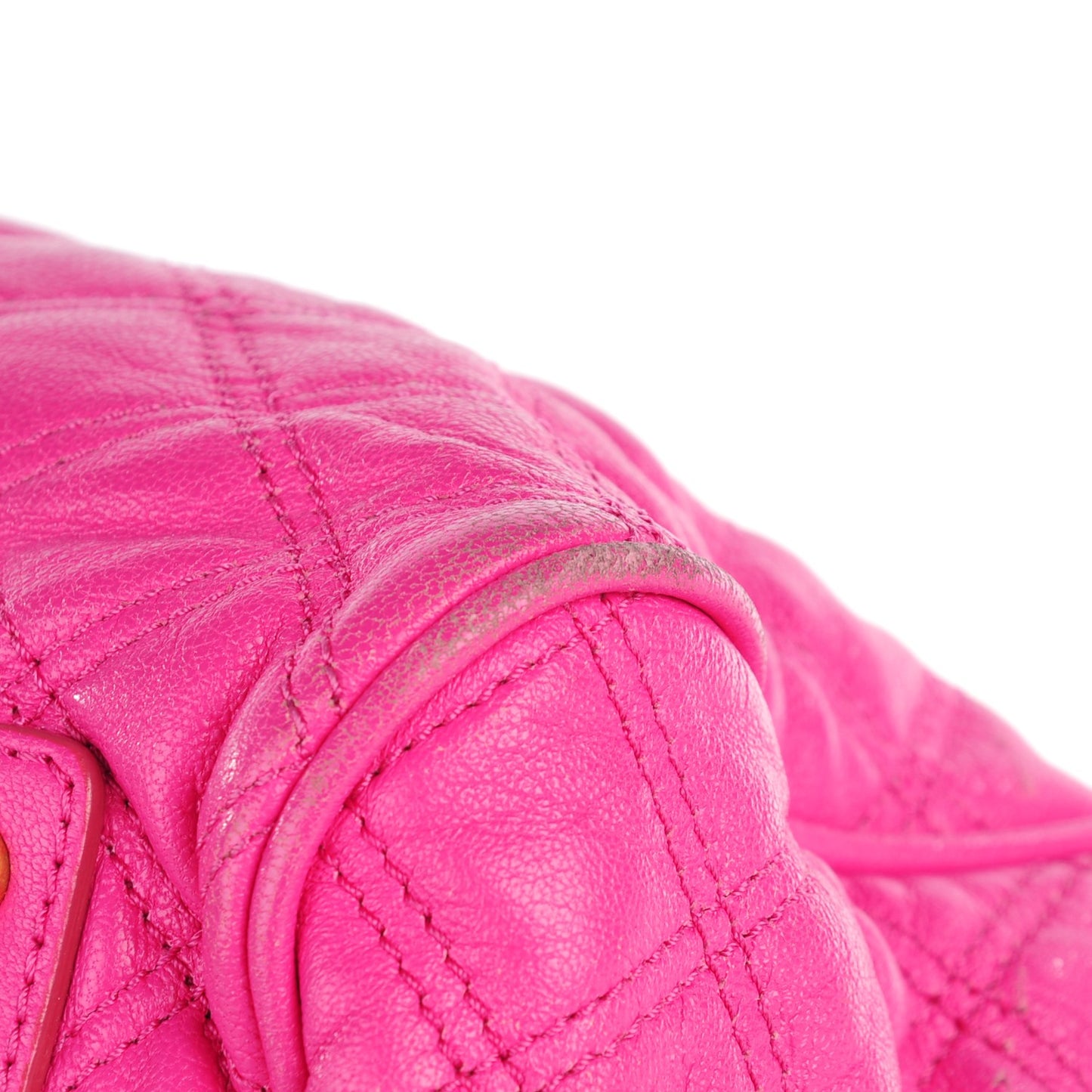 Calfskin Quilted Stam Bright Pink