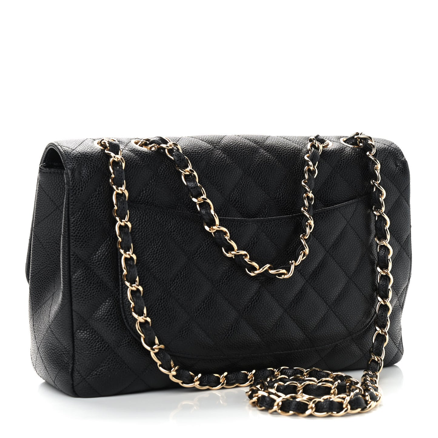 Caviar Quilted Jumbo Single Flap Black
