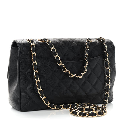 Chanel Caviar Quilted Jumbo Single Flap Black 2 of 9