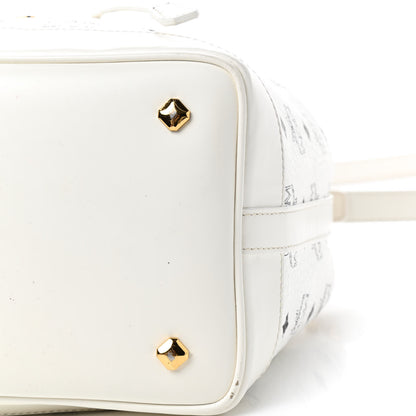 MCM Visetos Small Heritage Drawstring Bucket Bag White 7 of 12