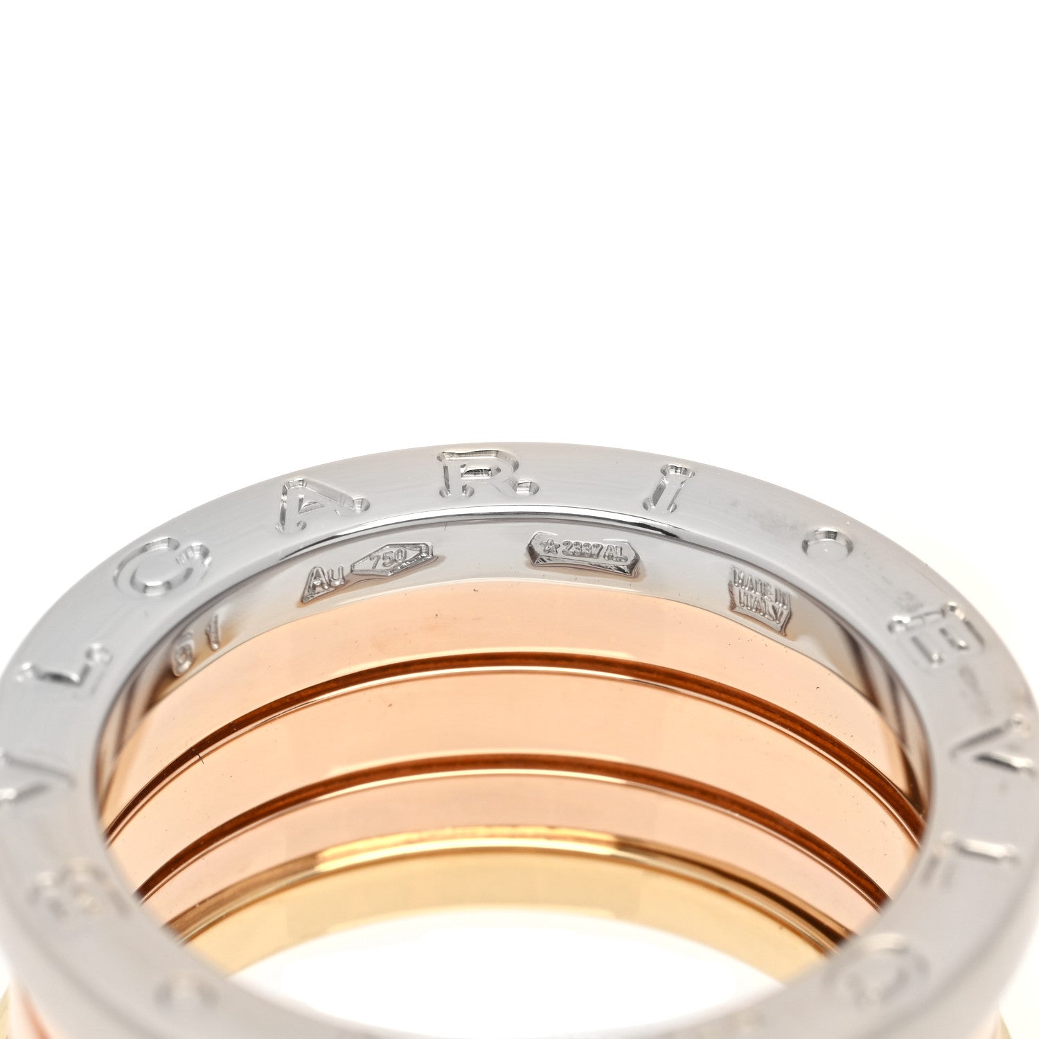 Bulgari 18K Rose White Yellow Gold B.Zero1 Four-Band Ring 51 5.75 5 of 7