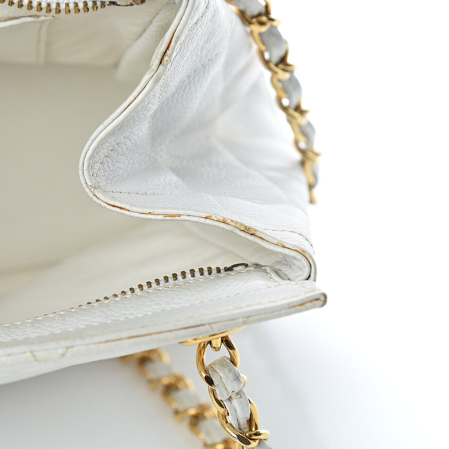 Caviar Quilted Shoulder Bag White