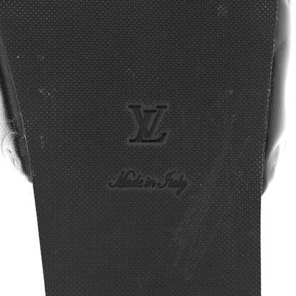 Louis Vuitton Lambskin Embossed Monogram Jumbo Flatform Mule Sandals 40 Black 8 of 9