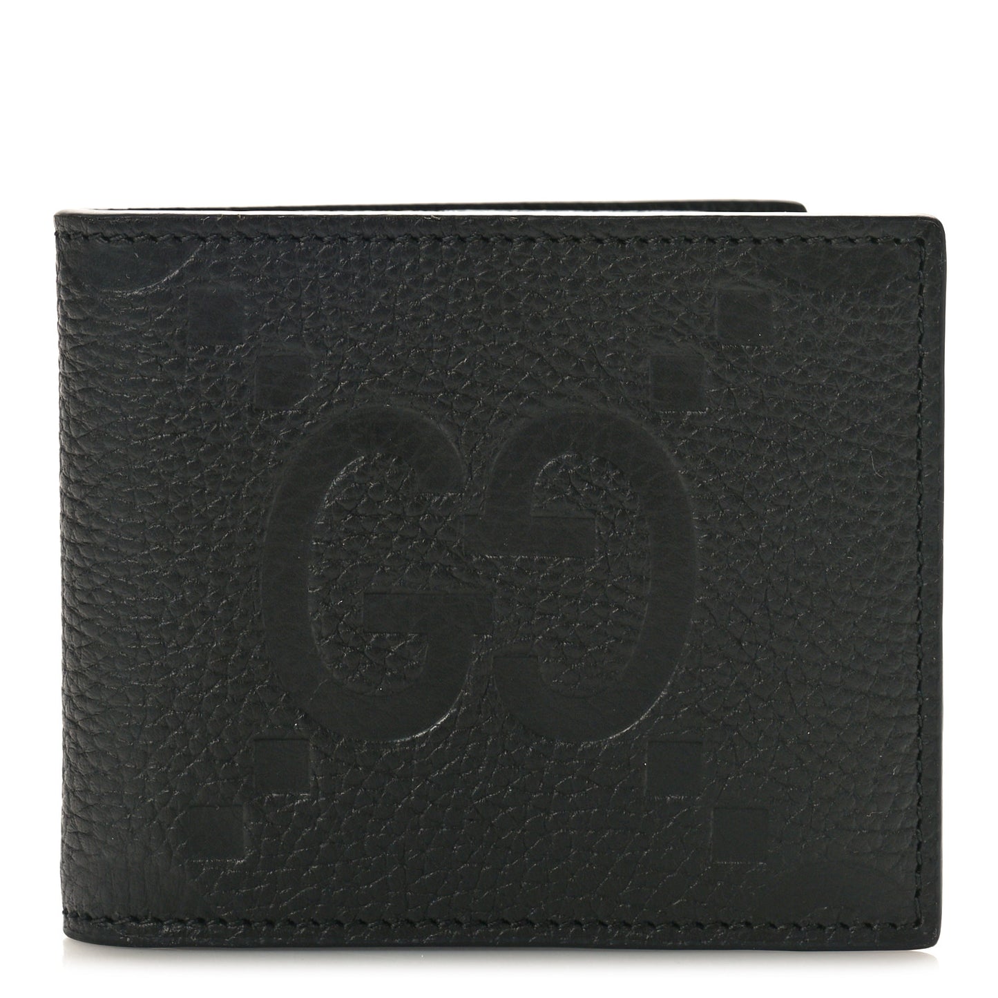 Piuma Calfskin Jumbo GG Embossed Wallet Black