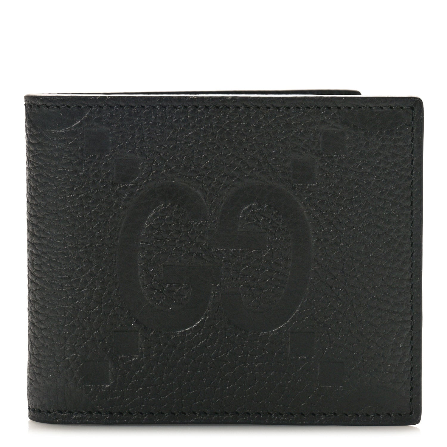 Gucci Piuma Calfskin Jumbo GG Embossed Wallet Black 1 of 8