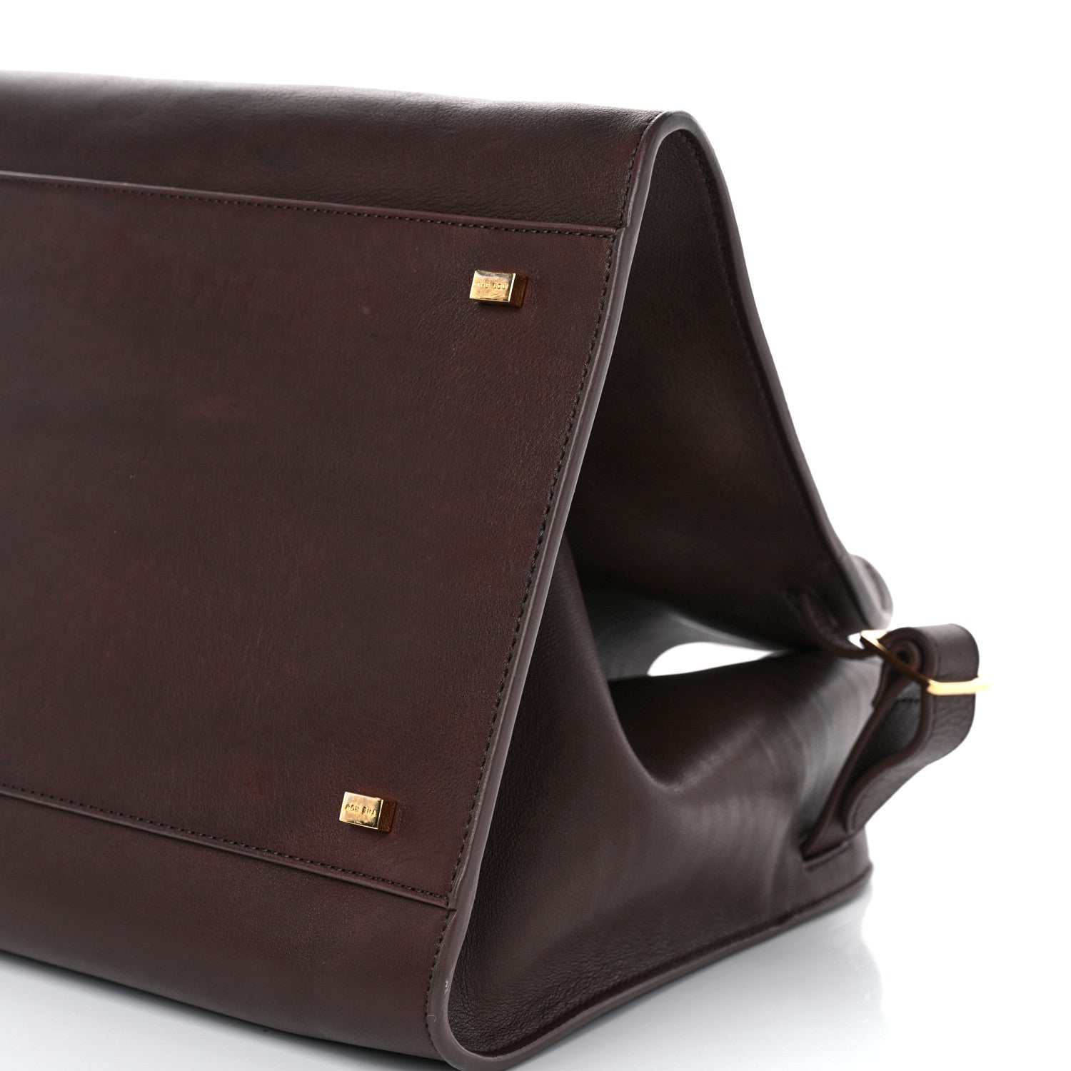 The Row Polished Saddle Calfskin Soft Margaux 15 New Burgundy 9 of 12