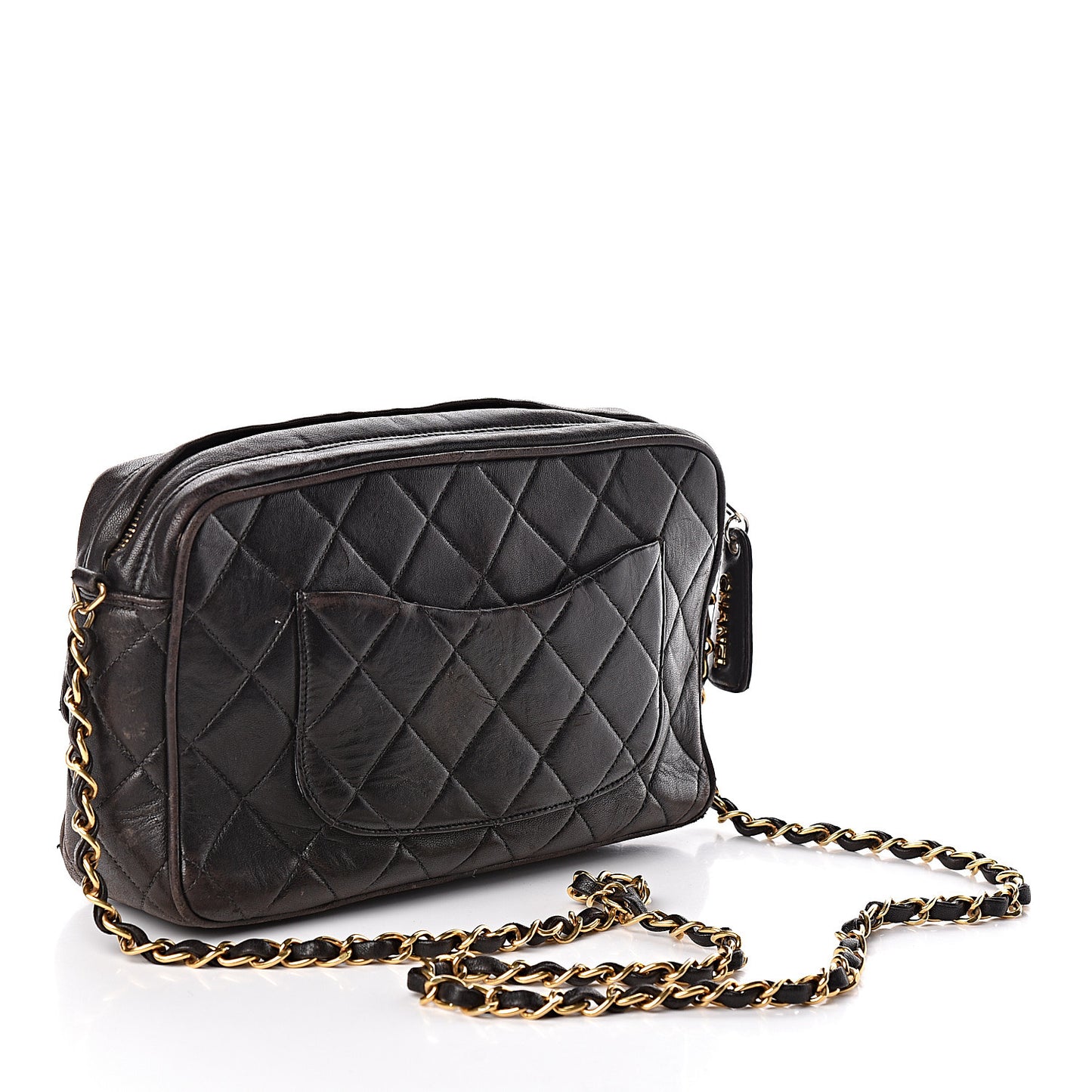 Lambskin Quilted Camera Case Black