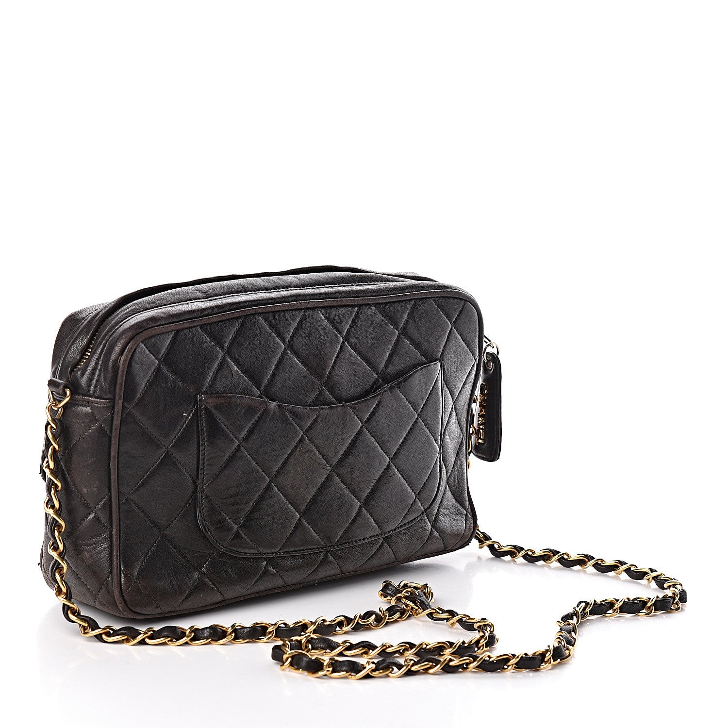 Chanel Lambskin Quilted Camera Case Black 3 of 15