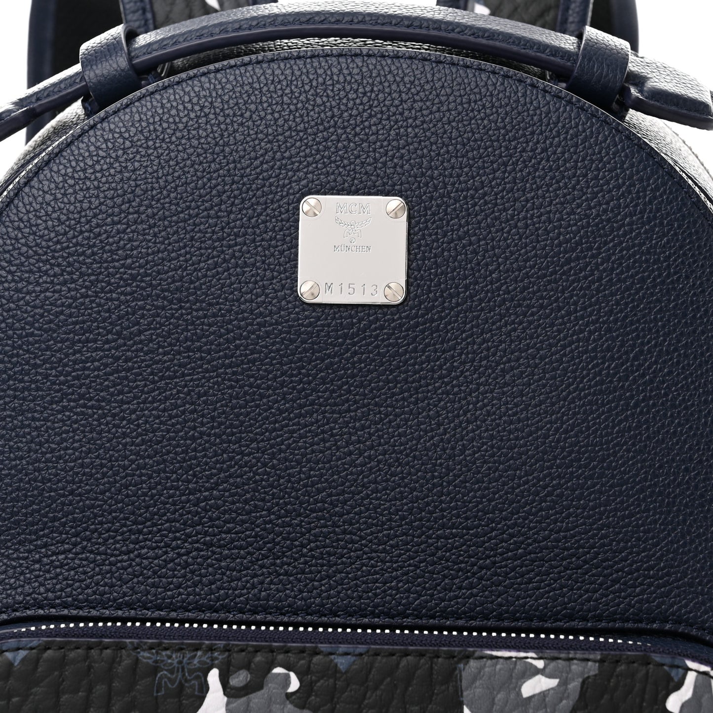 Calfskin Visetos Floral Leopard Klassik Small Stark Backpack Blue Black