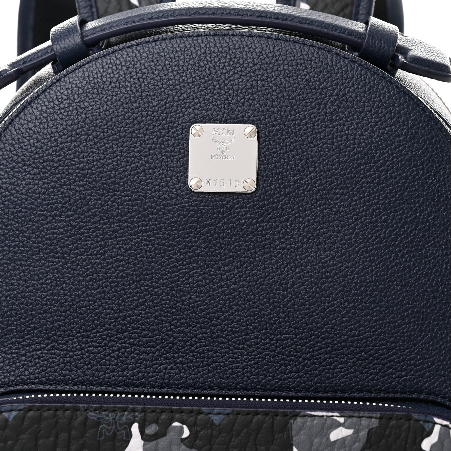 MCM Calfskin Visetos Floral Leopard Klassik Small Stark Backpack Blue Black 8 of 11