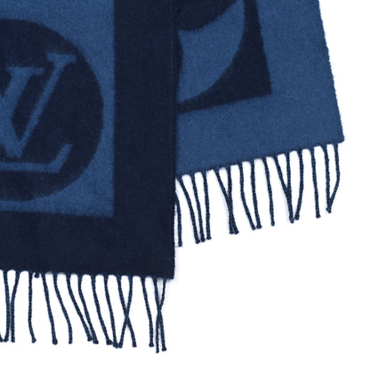 Louis Vuitton Lambswool Angora Cardiff Scarf Blue 3 of 4
