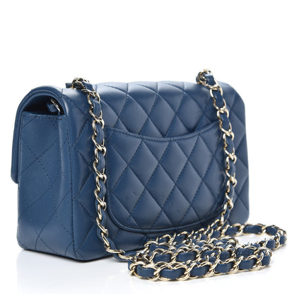Chanel Lambskin Quilted Mini Rectangular Flap Blue 3 of 13