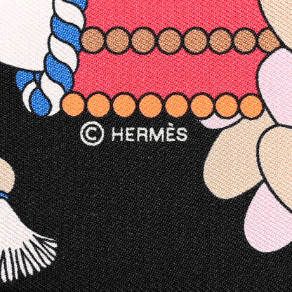 Hermes Silk La Patisserie Francaise Charms Twilly Charms Black White Bleu 4 of 5