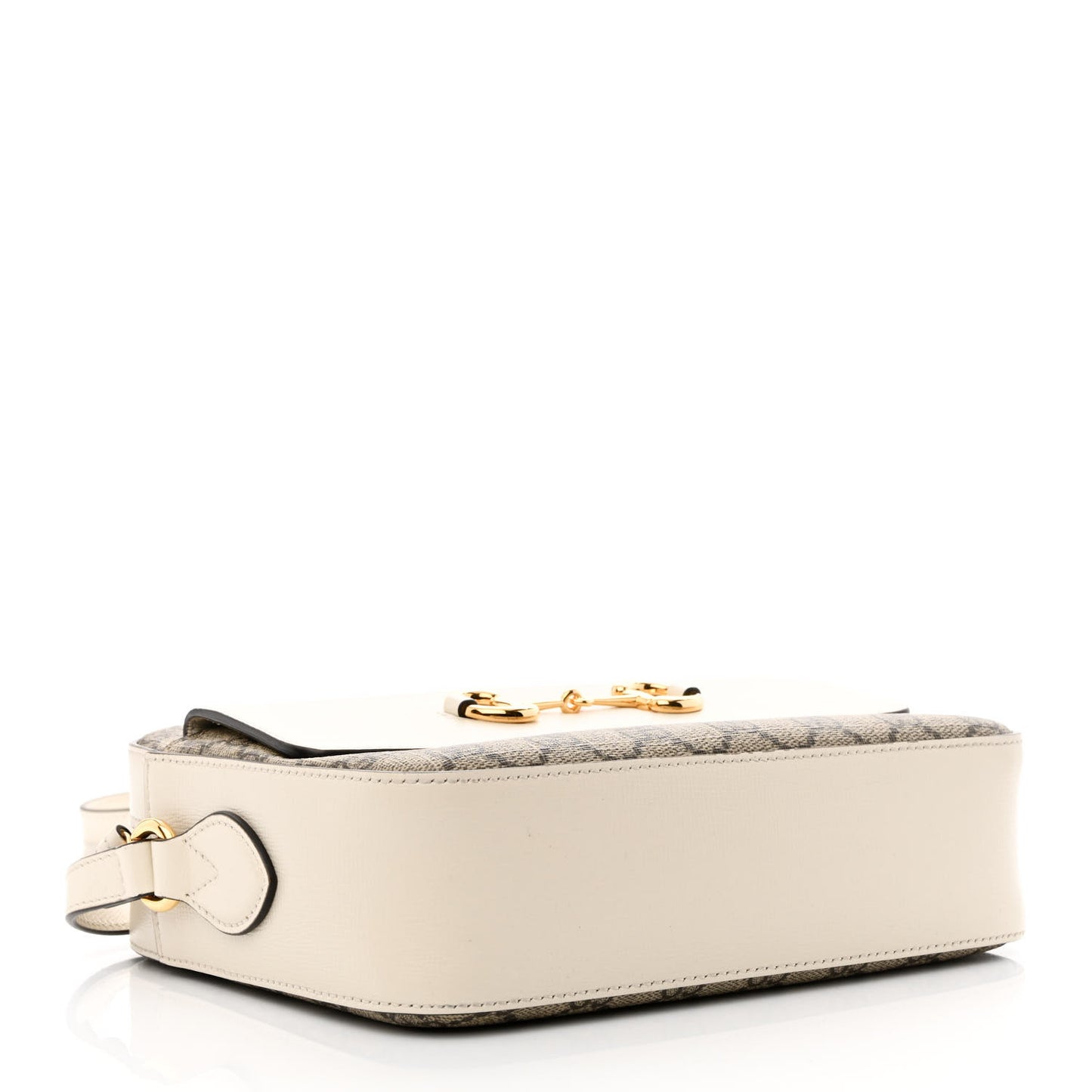 GG Supreme Monogram Small Horsebit 1955 Shoulder Bag Beige Mystic White