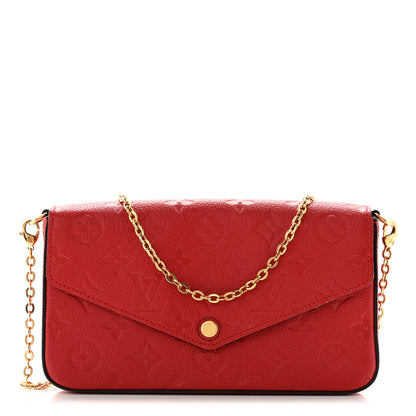 Louis Vuitton Empreinte Pochette Felicie Chain Wallet Scarlet 1 of 11