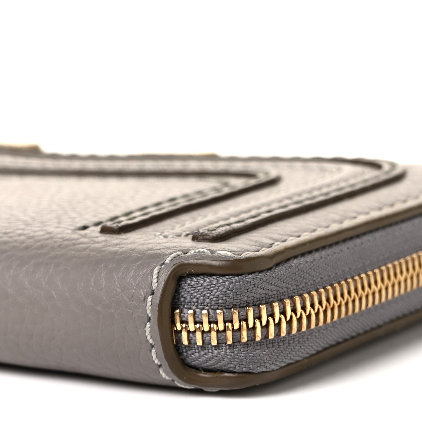 Calfskin Marcie Long Zip Around Wallet Cashmere Grey