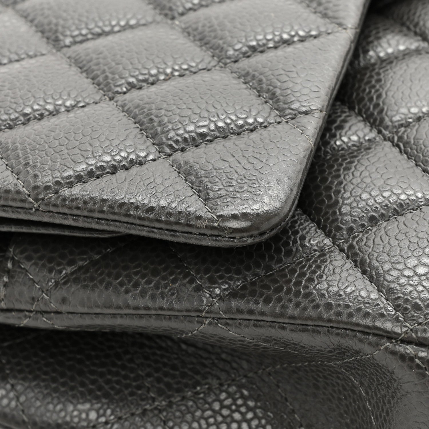 Chanel Caviar Quilted Medium Double Flap Dark Grey 14 of 16
