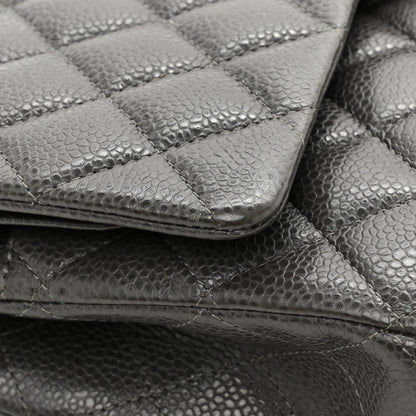 Chanel Caviar Quilted Medium Double Flap Dark Grey 14 of 16