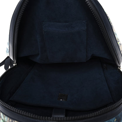 Gucci GG Supreme Monogram Blooms Medium Day Backpack Beige Blue Navy 5 of 12