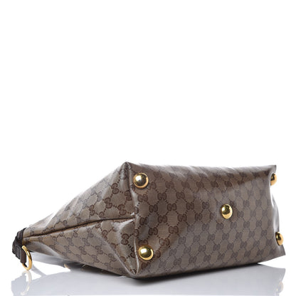 Gucci Crystal Monogram Small Babouska Tote Dark Brown 4 of 7