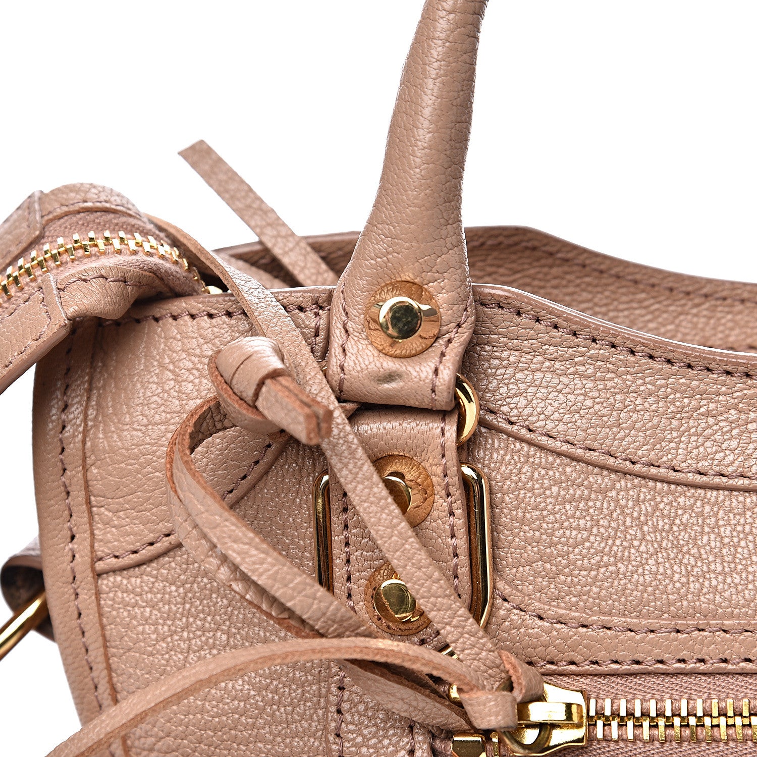 Balenciaga Chevre Gold Metallic Edge Hardware Mini City Rose Des Sables 10 of 12