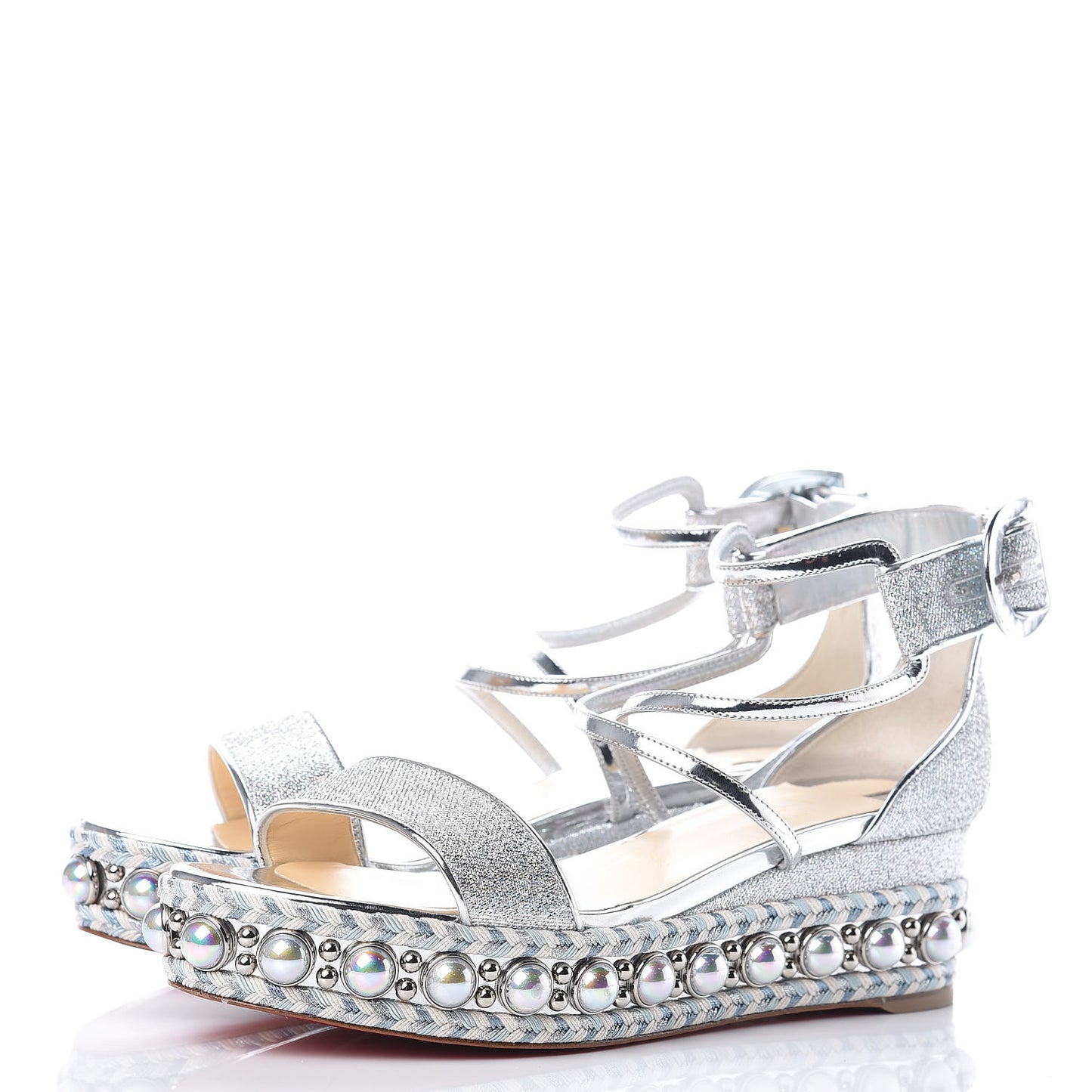 Lurex Chocazeppa 60 Platform Sandals 38 Silver