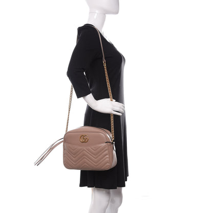 Gucci Calfskin Matelasse Medium GG Marmont Chain Shoulder Bag Porcelain Rose 2 of 10