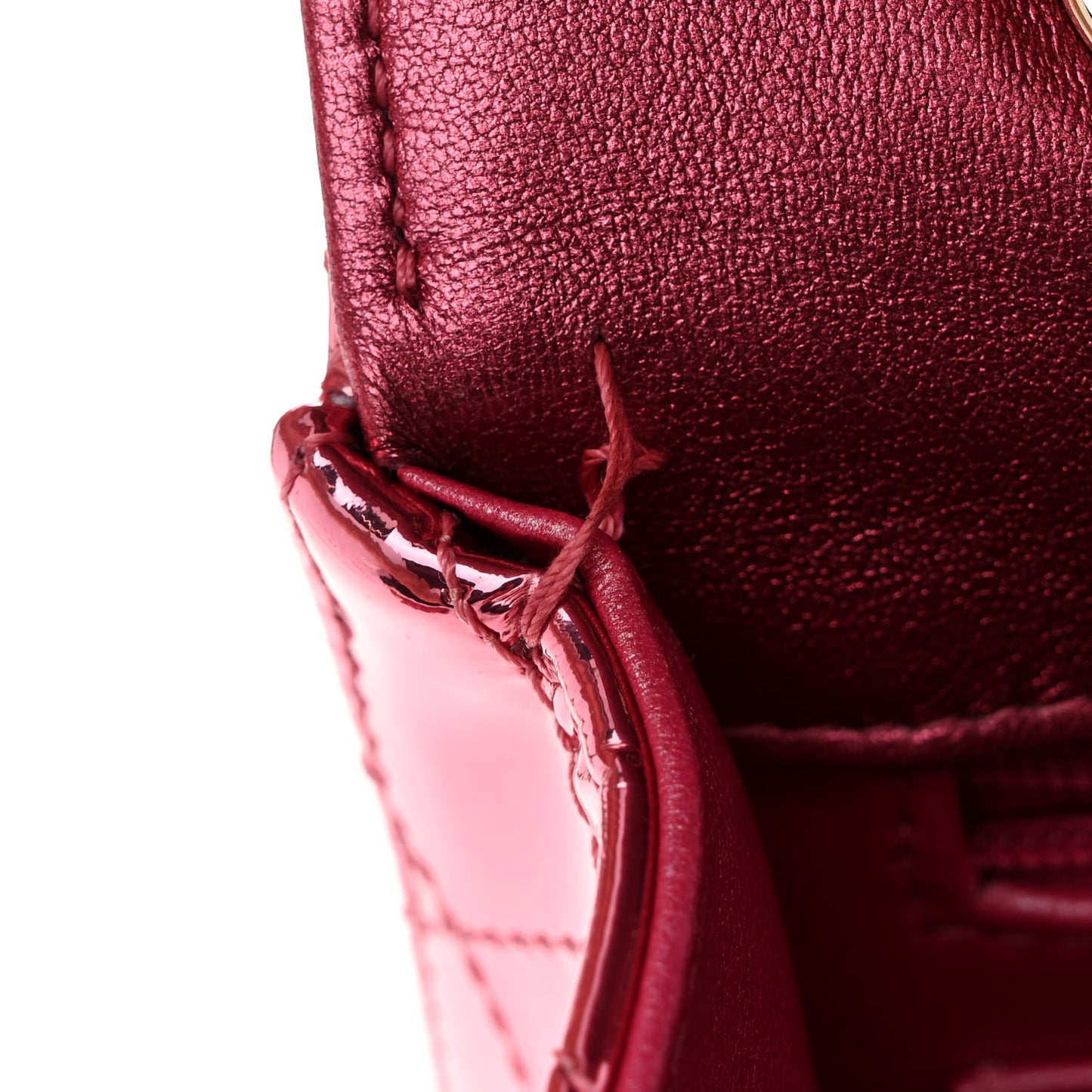 Mirror Calfskin Metallic Calfskin Quilted Hollywood Boulevard Backpack With Coin Purse Pink