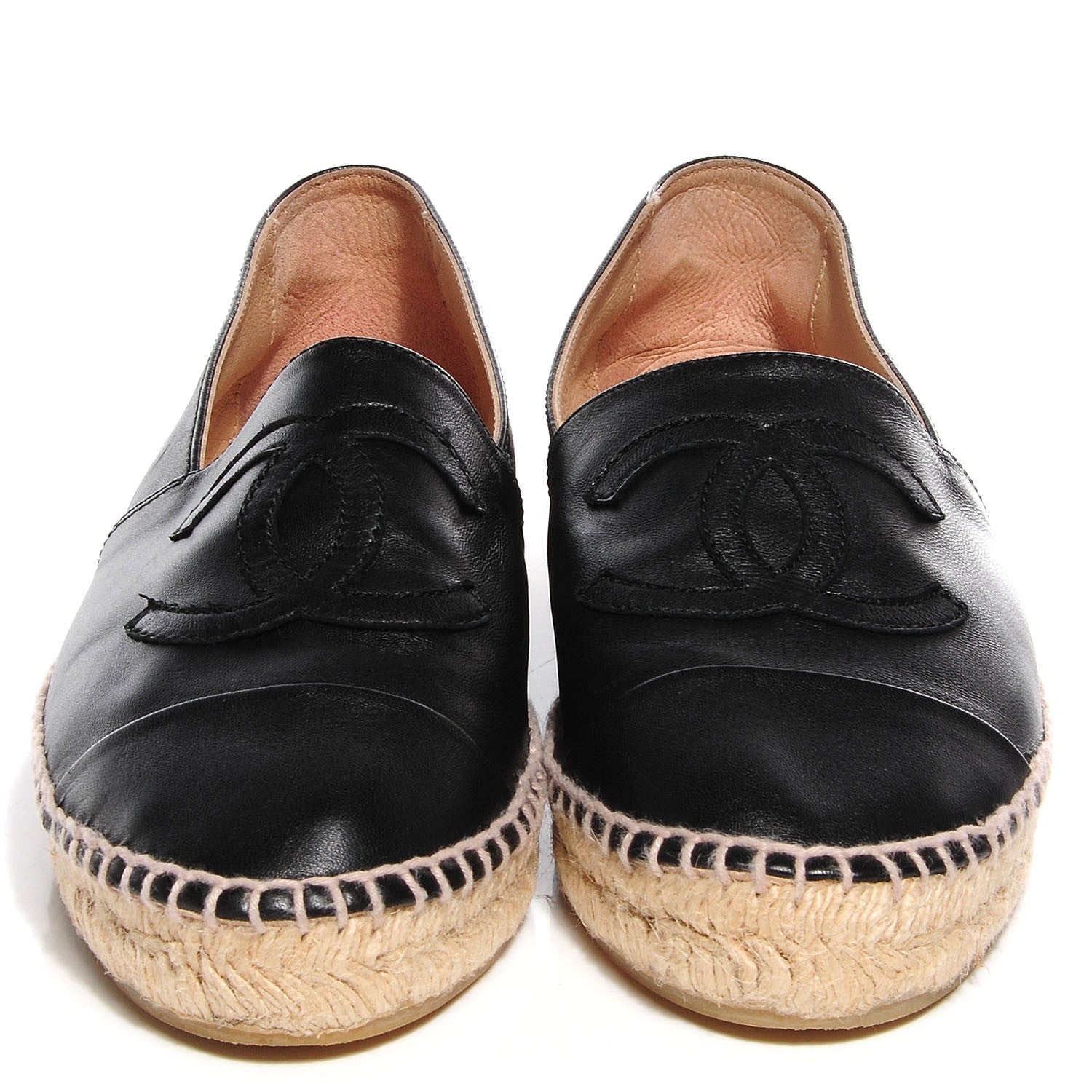 Chanel Lambskin CC Espadrilles 39 Black 2 of 8