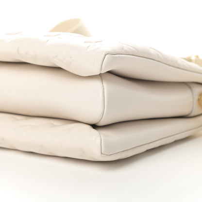 Louis Vuitton Lambskin Embossed Monogram Coussin PM Beige Cream 9 of 10