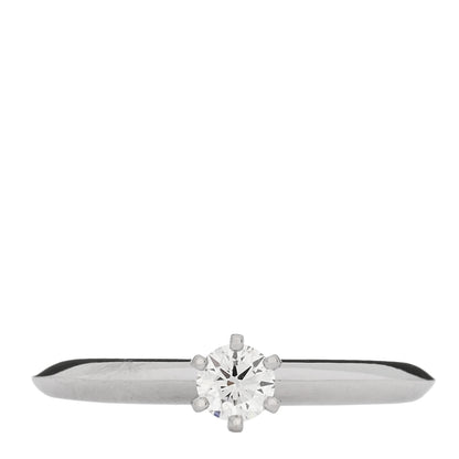Tiffany Platinum Diamond .19ct Solitaire Engagement Ring 51 5.75 1 of 4