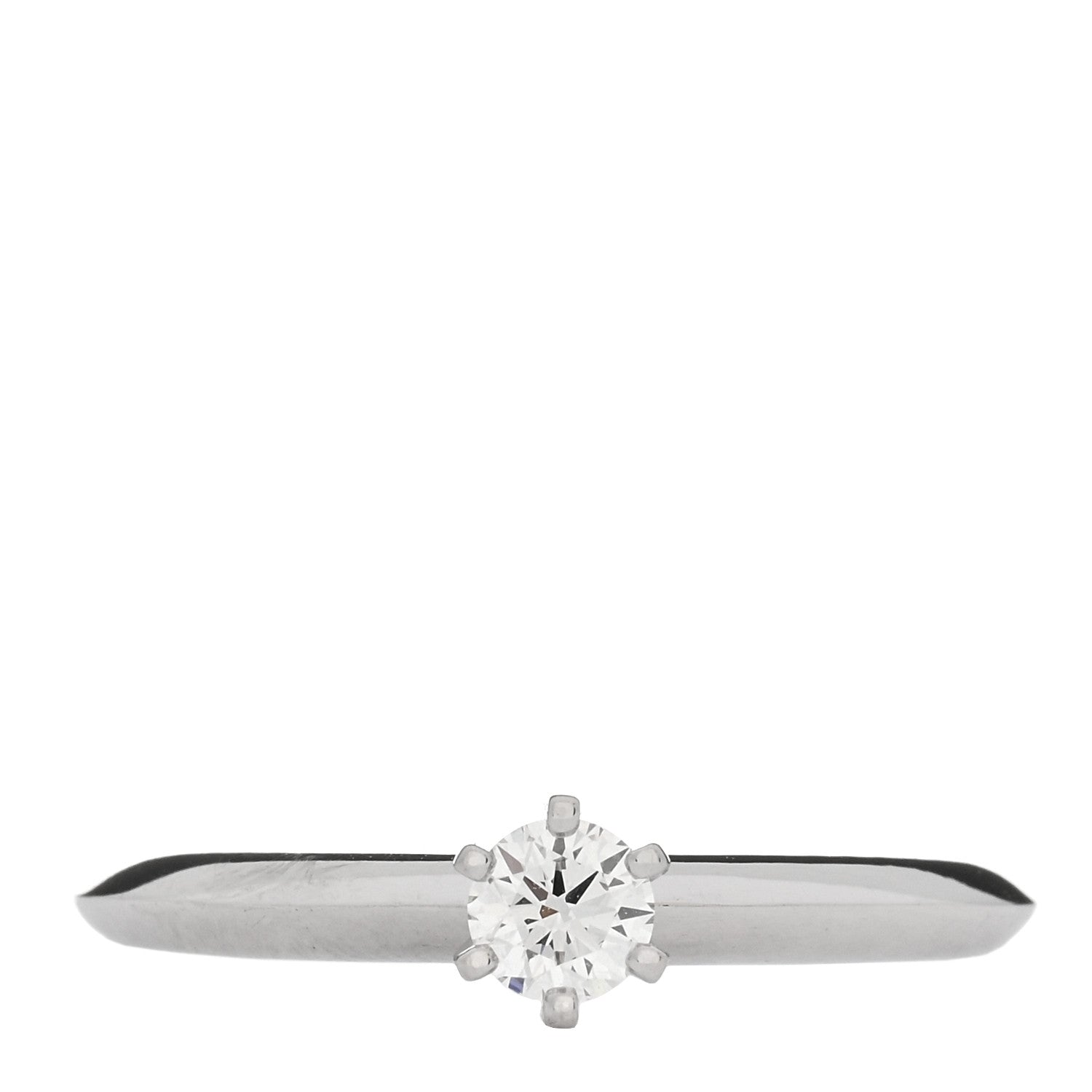 Tiffany Platinum Diamond .19ct Solitaire Engagement Ring 51 5.75 1 of 4