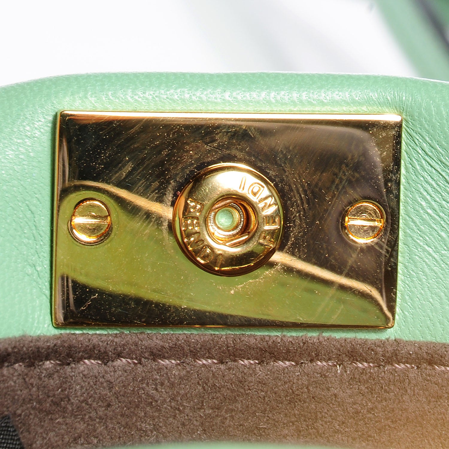 Fendi Shiny Nappa Micro Peekaboo Iconic Satchel Verde Acqua 12 of 12