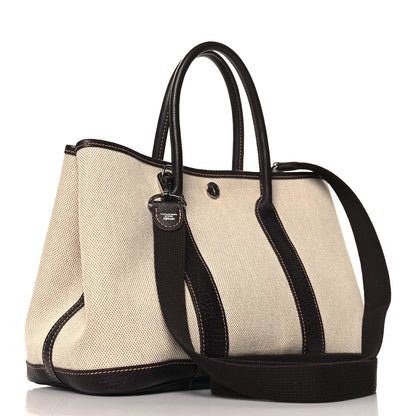 Hermes Buffle Skipper Toile Garden Party 30 TPM Marron Fonce 3 of 10