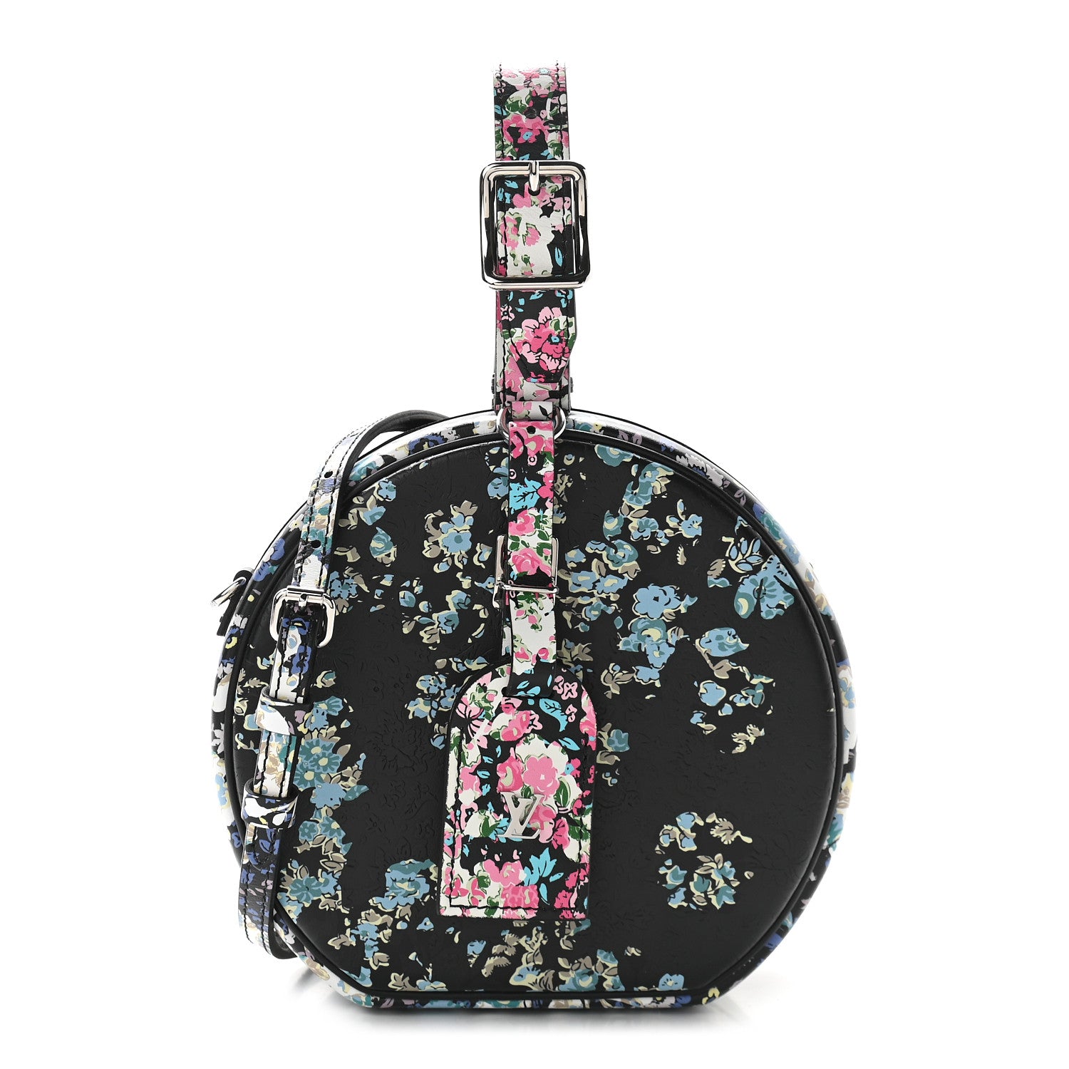 Louis Vuitton Calfskin Floral Print Petite Boite Chapeau Black 1 of 8
