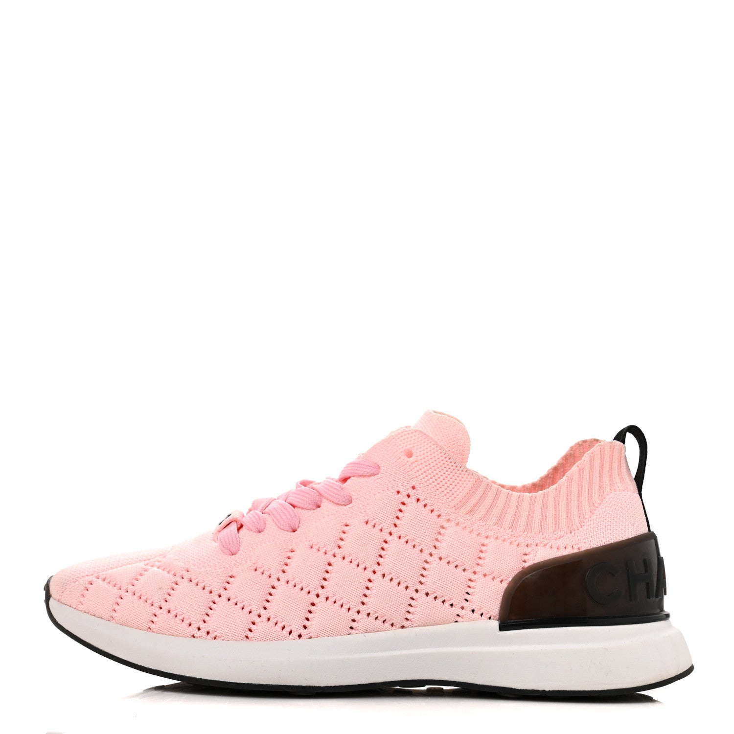 Chanel Mixed Fibers Quilted Womens CC Sneakers 41 Light Pink 1 of 8