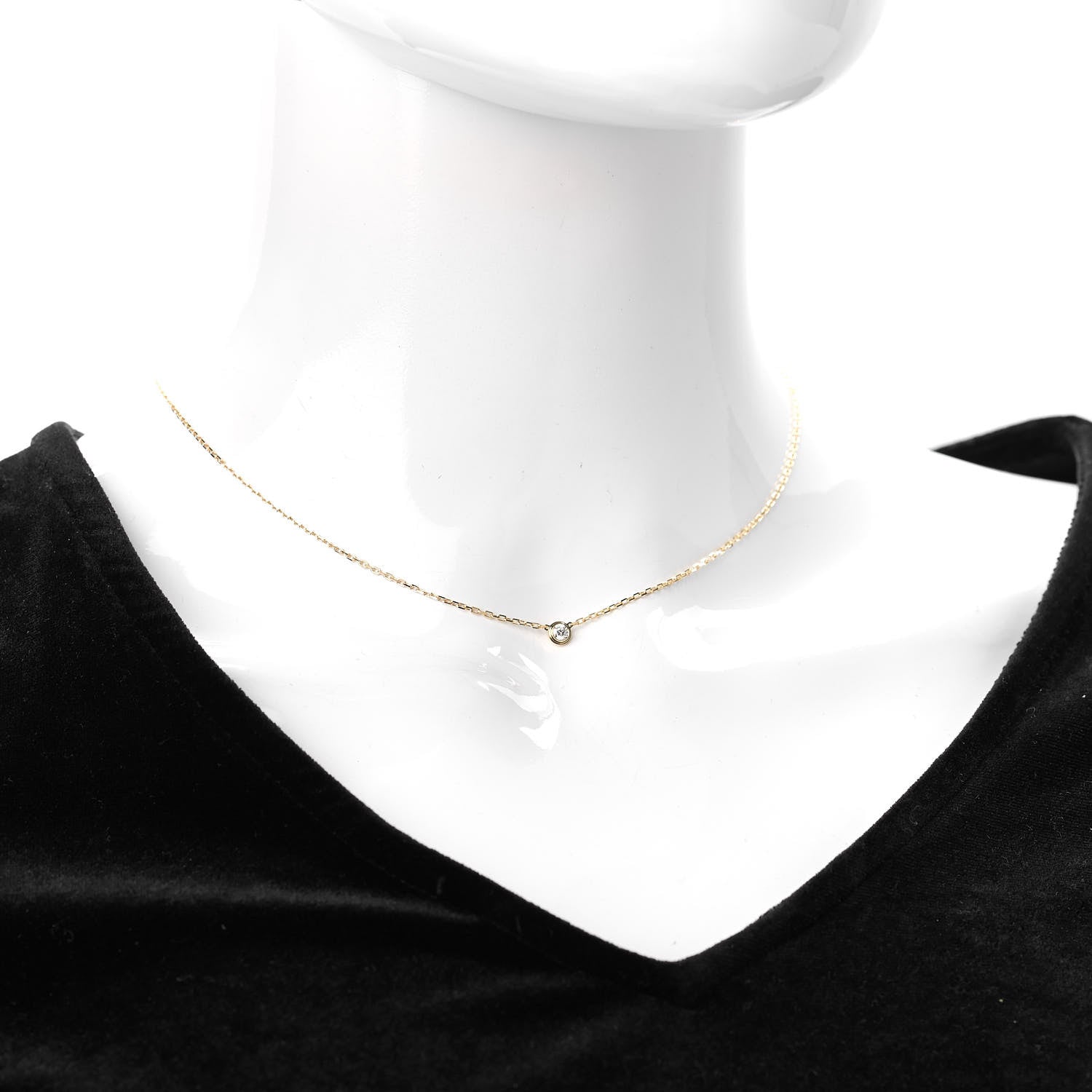 Cartier 18K Yellow Gold Diamond SM D'Amour Pendant Necklace 2 of 6
