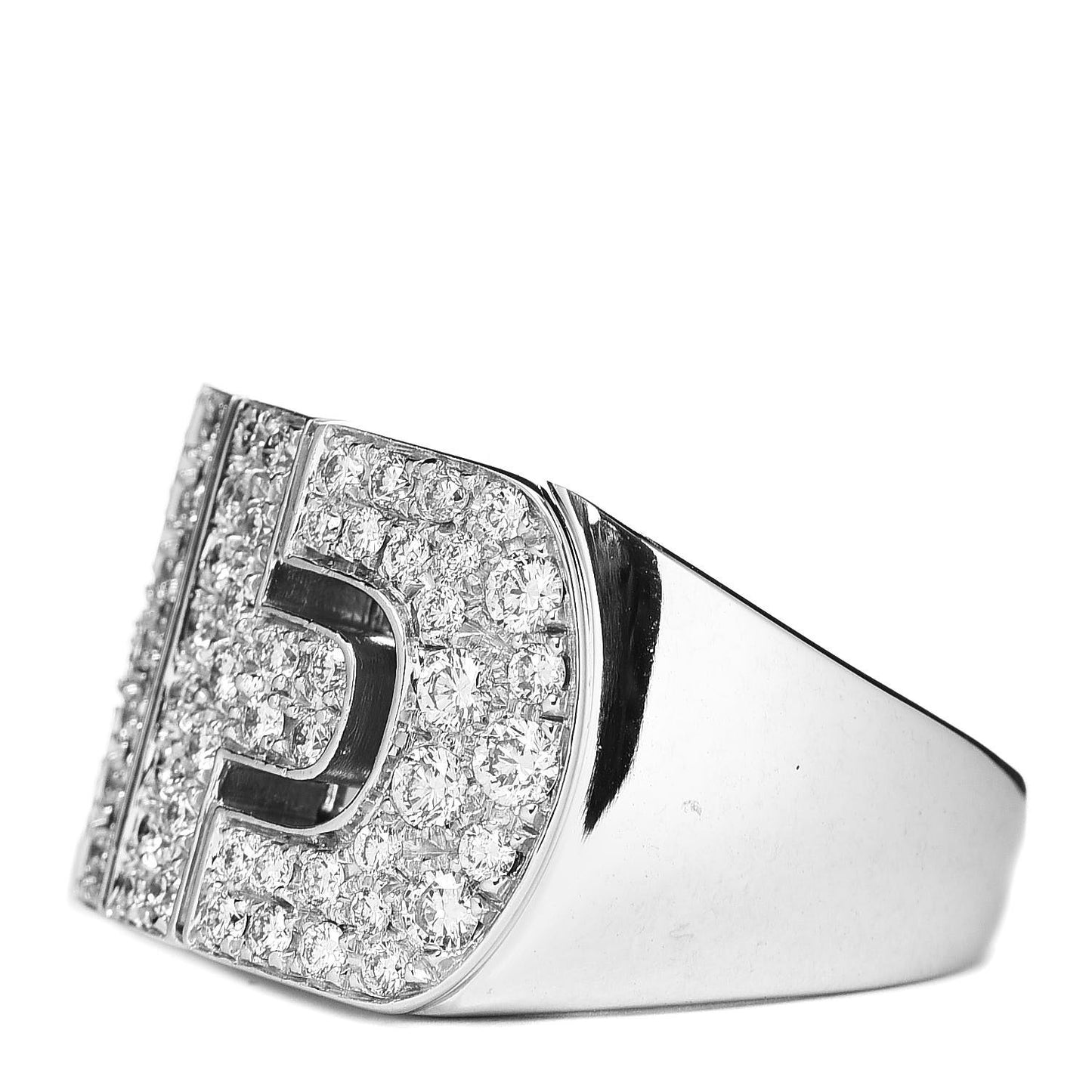 18K White Gold Diamond Parentesi Revolution Ring 53 6.25